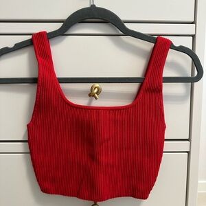 Babaton Sculpt Knit Squareneck Cropped Tank